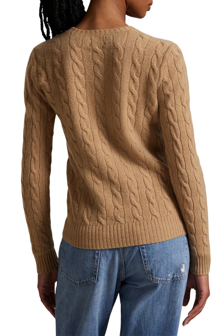 Cable Knit Wool & Cashmere Sweater, Alternate, color, COLLECTION CAMEL MELANGE