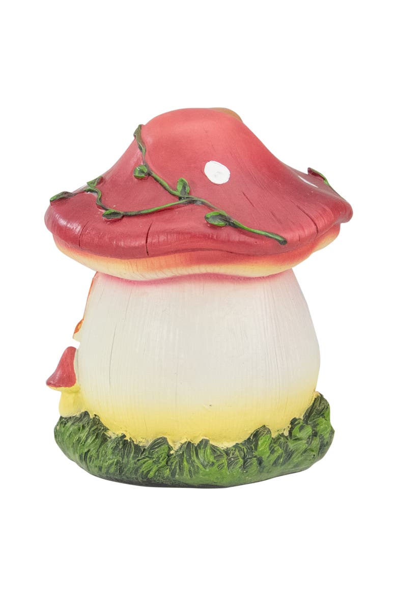 6.25" Red Mushroom House Outdoor Garden Statue, Alternate, color, Red