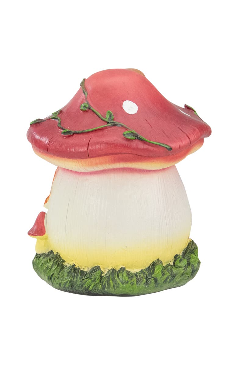 Northlight 6.25" Red Mushroom House Outdoor Garden Statue, Alternate, color, Red