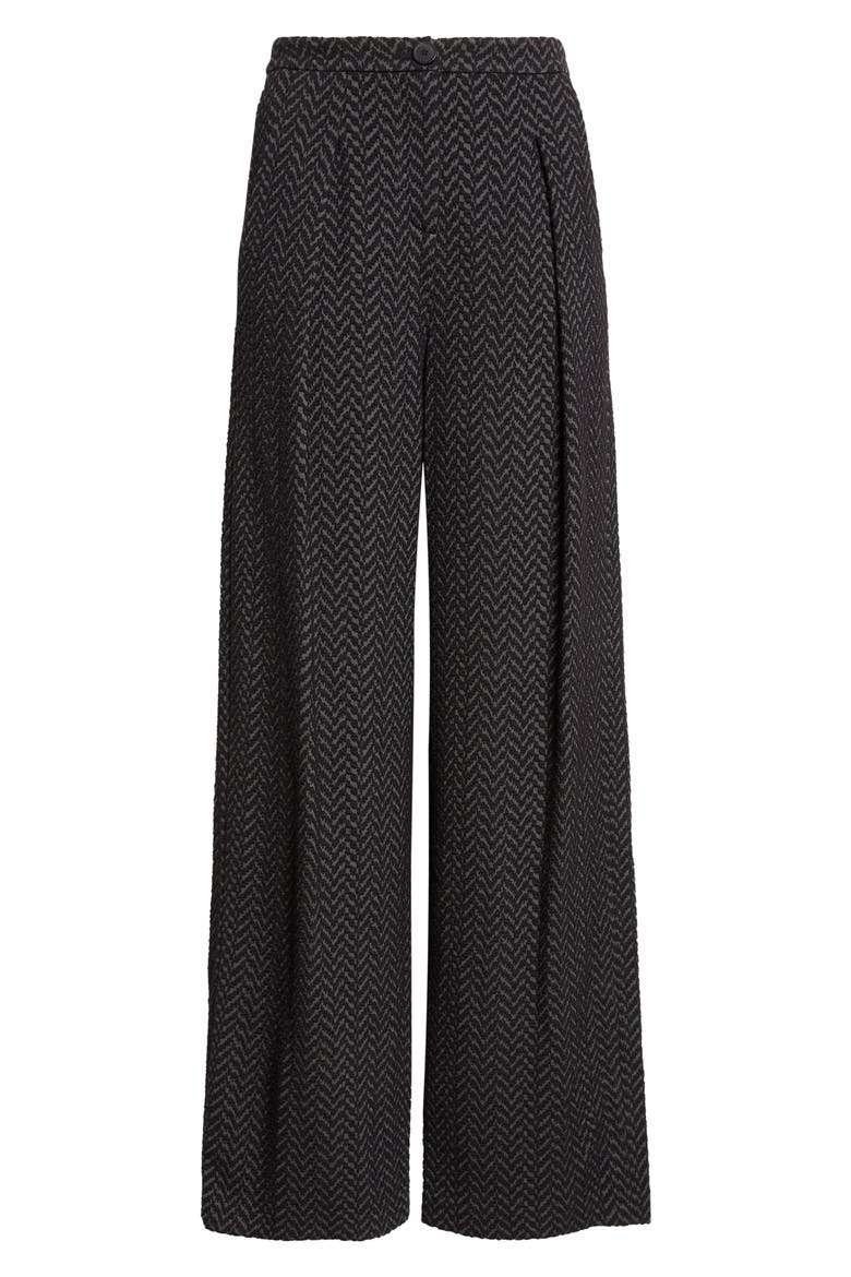 Chevron Jersey Wide Leg Pants, Main, color, SOLID BLACK