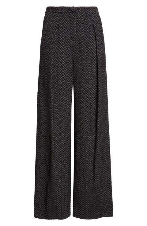Chevron Jersey Wide Leg Pants
