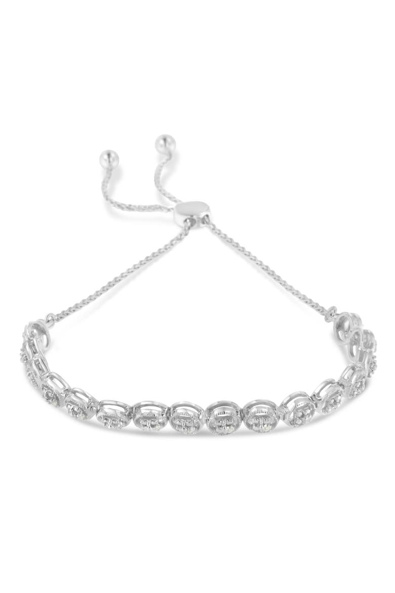 Silver 1/10 Cttw Diamond Bolo Bracelet, Alternate, color, White