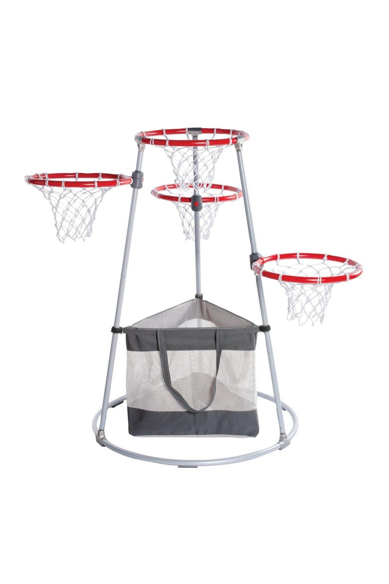 4-Hoop Basketball Play Set with Storage Bag, Main, color, Gray