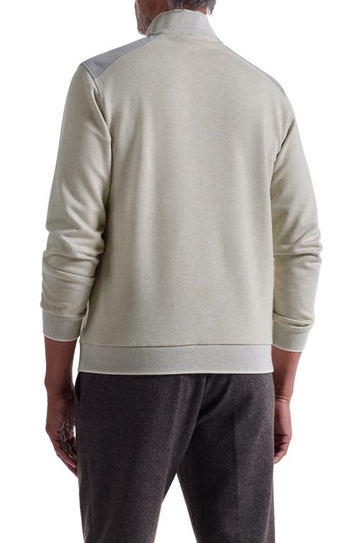Bugatchi Mélange Quarter Zip Top In Neutral