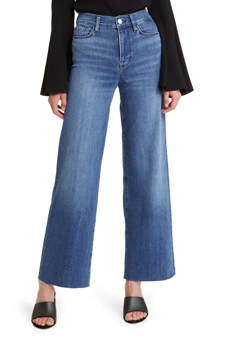 Le Slim Raw Hem Palazzo Jeans, Main, color, CROSSINGS