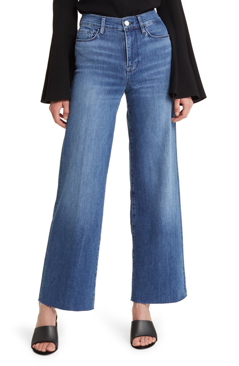 FRAME Le Slim Raw Hem Palazzo Jeans, Main, color, Crossings