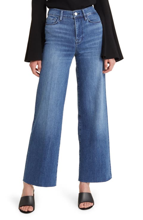 Le Slim Raw Hem Palazzo Jeans (Crossings)