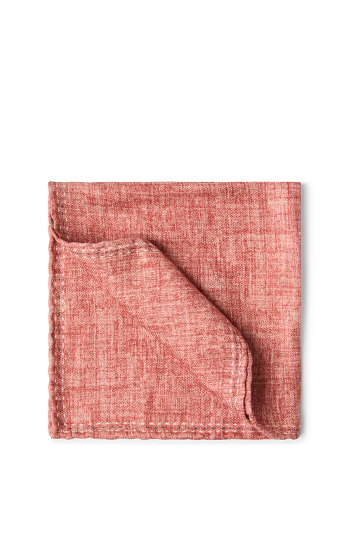 Brunello Cucinelli Silk Pocket Square In Orange
