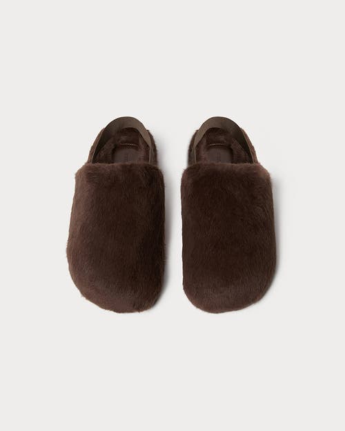 Weworewhat Fur Slipper In Chestnut