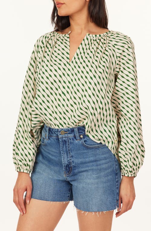 Scotch & Soda Topstitch Peasant Top In Multi