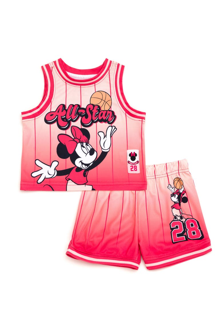 Minnie Mouse Athletic Tank Top & Shorts Set, Main, color, Red
