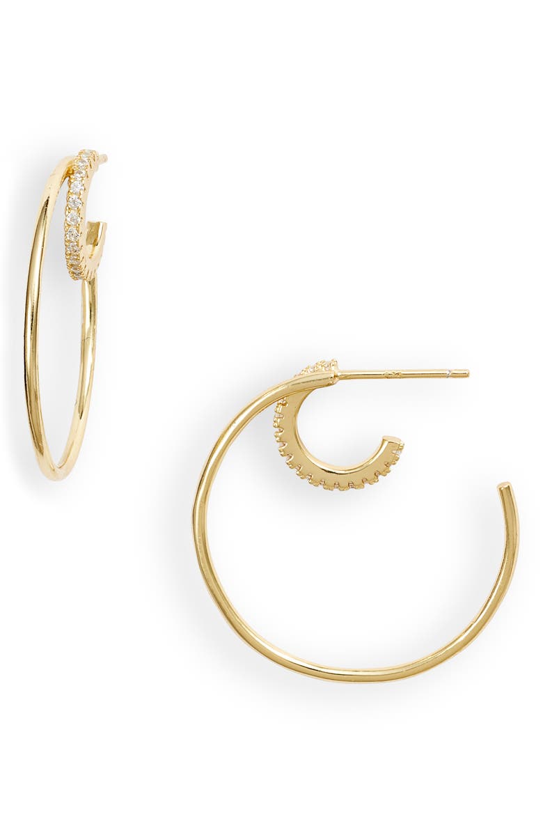 Adina's Jewels Double Hoop Earrings, Main, color,