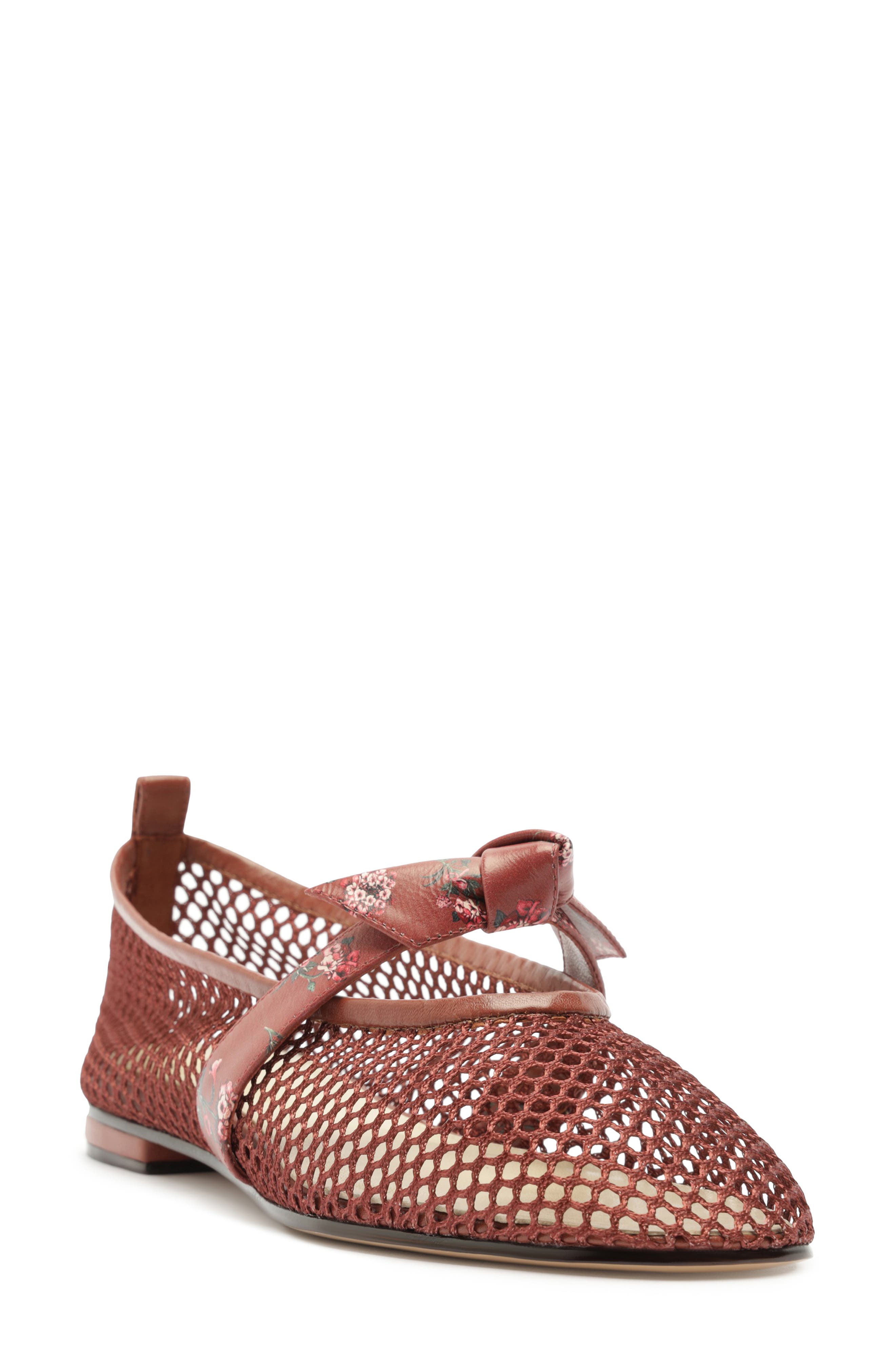 Alexandre Birman x Agua by Agua Bendita Clarita Mesh Mary Jane Ballet Flat, Main, color, Quebrada Frontera Print
