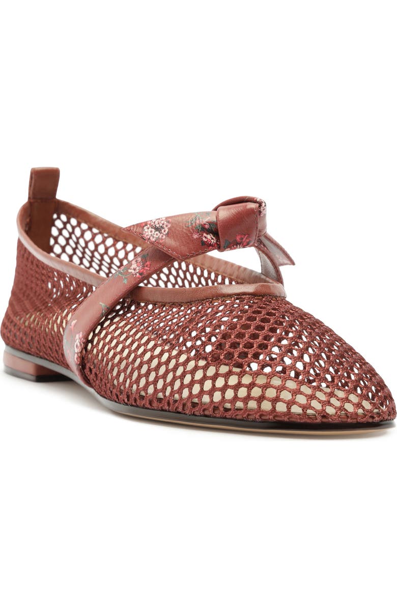 Alexandre Birman x Agua by Agua Bendita Clarita Mesh Mary Jane Ballet Flat, Main, color, Quebrada Frontera Print