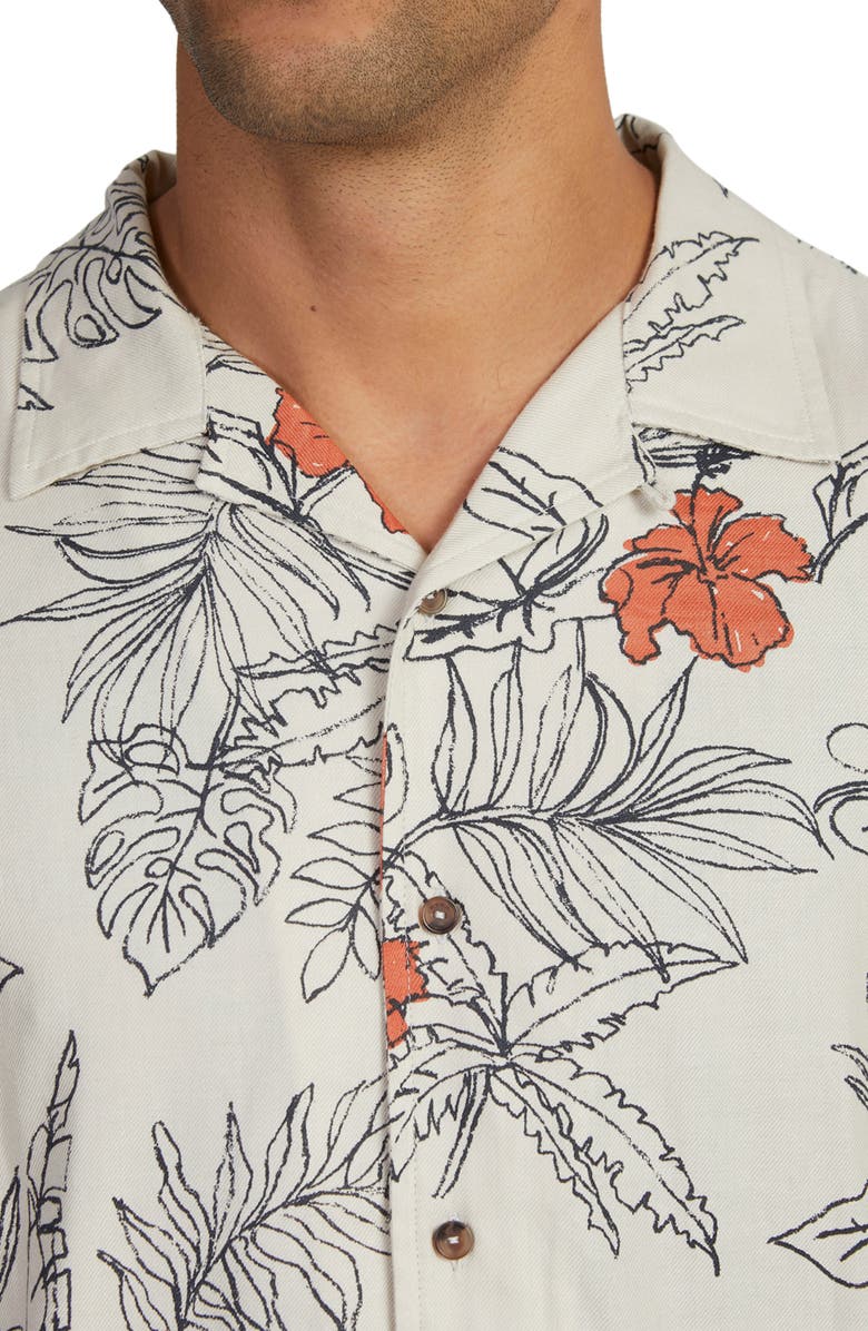 RVCA Hand Drawn Camp Shirt, Alternate, color, 