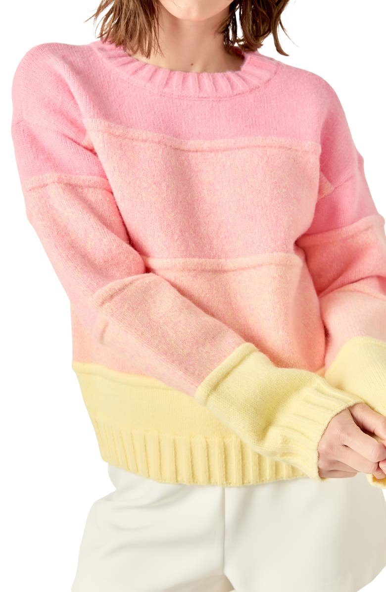 English Factory Ombré Crewneck Sweater, Alternate, color, 