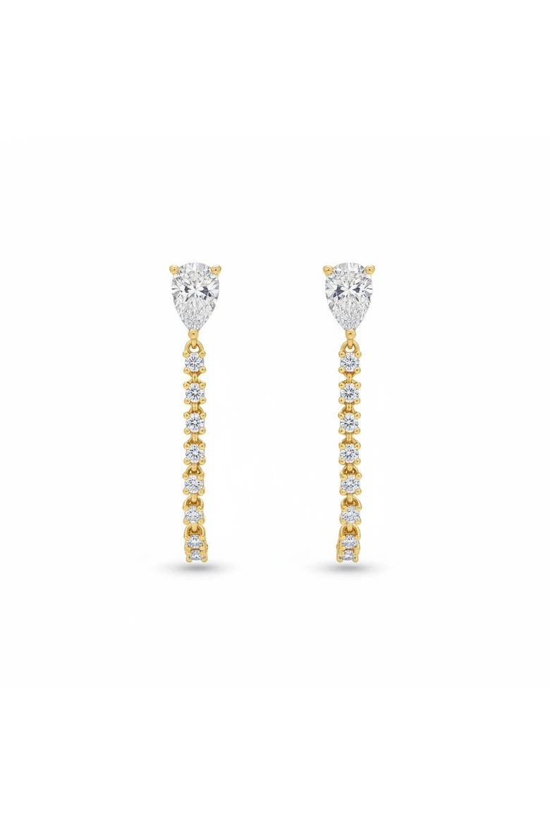 Lab Grown Diamond Double Pear Tennis Stud Earring 14K, Main, color, 14K Gold