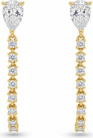 BY ADINA EDEN Lab Grown Diamond Double Pear Tennis Stud Earring 14K
