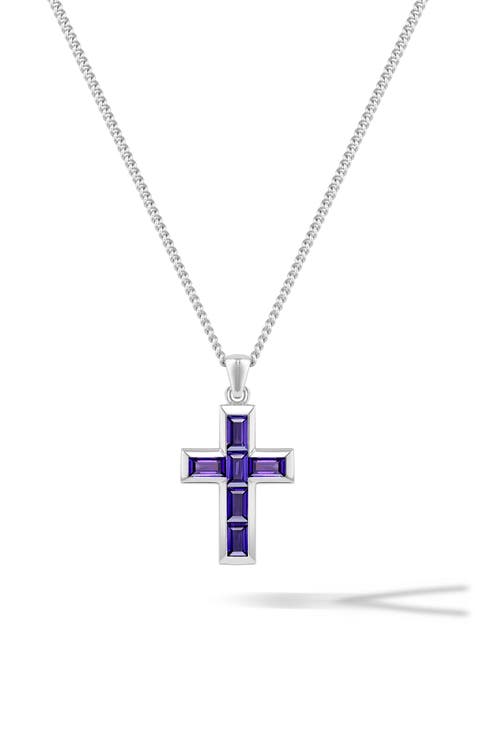 Men's Stone Cross Pendant Necklace