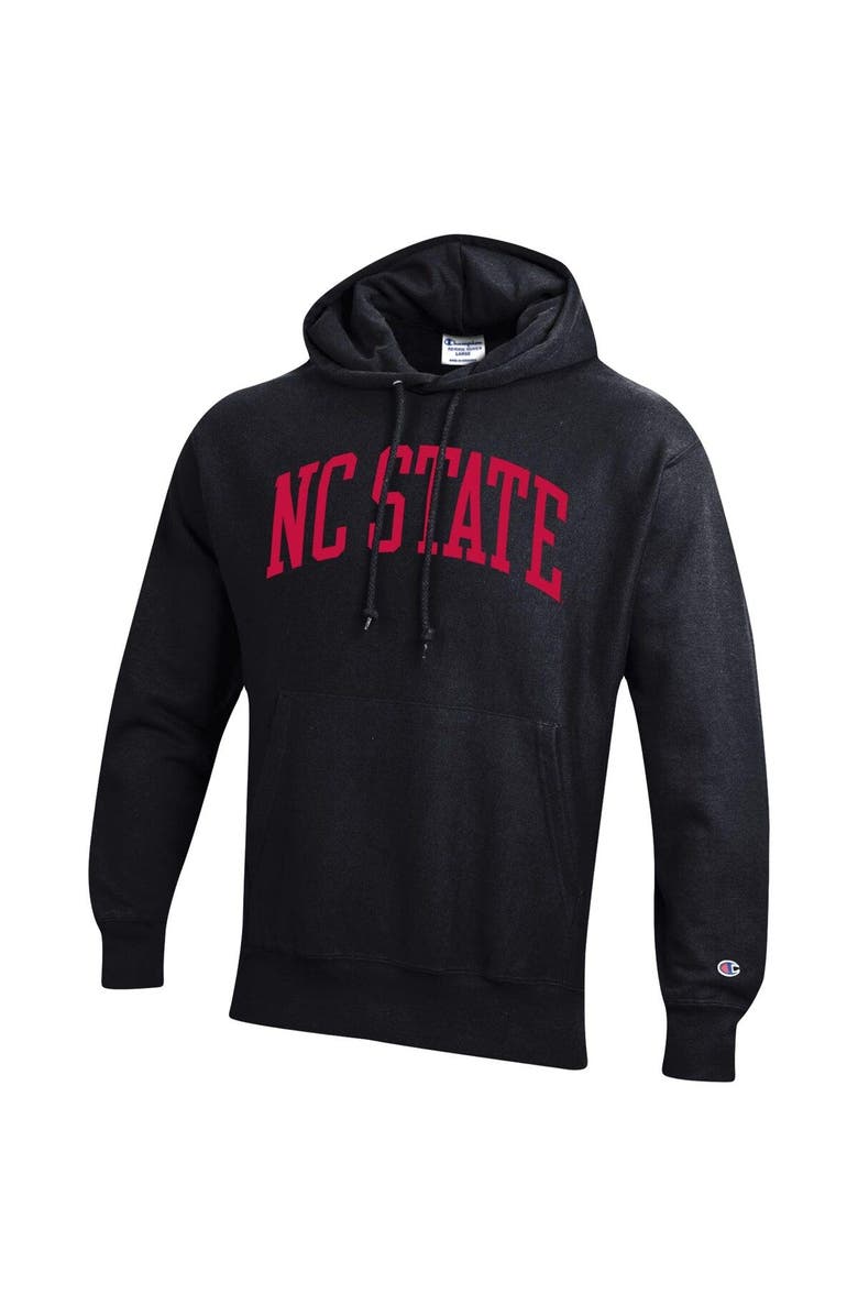 Champion Men's Champion Black NC State Wolfpack Team Arch Reverse Weave Pullover Hoodie, Alternate, color, 