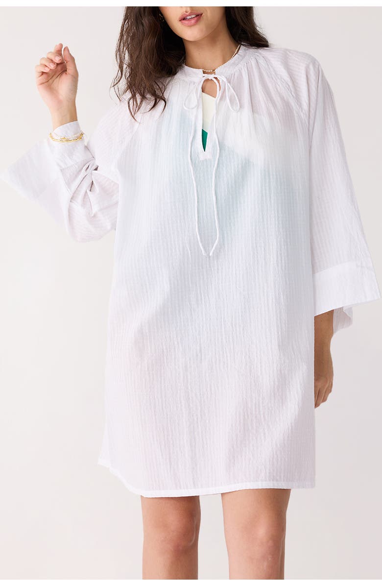 Reistor Relaxed-fit Beach Cover-up with Front Tie Detail, Main, color, Linear Muse