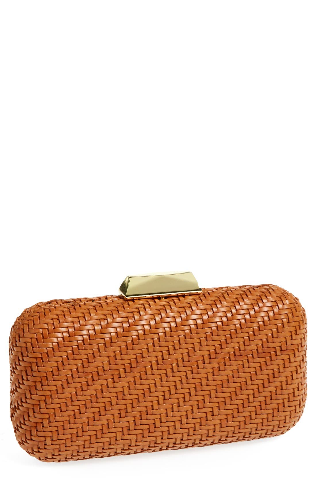 Woven Minaudiere, Main, color, NATURAL