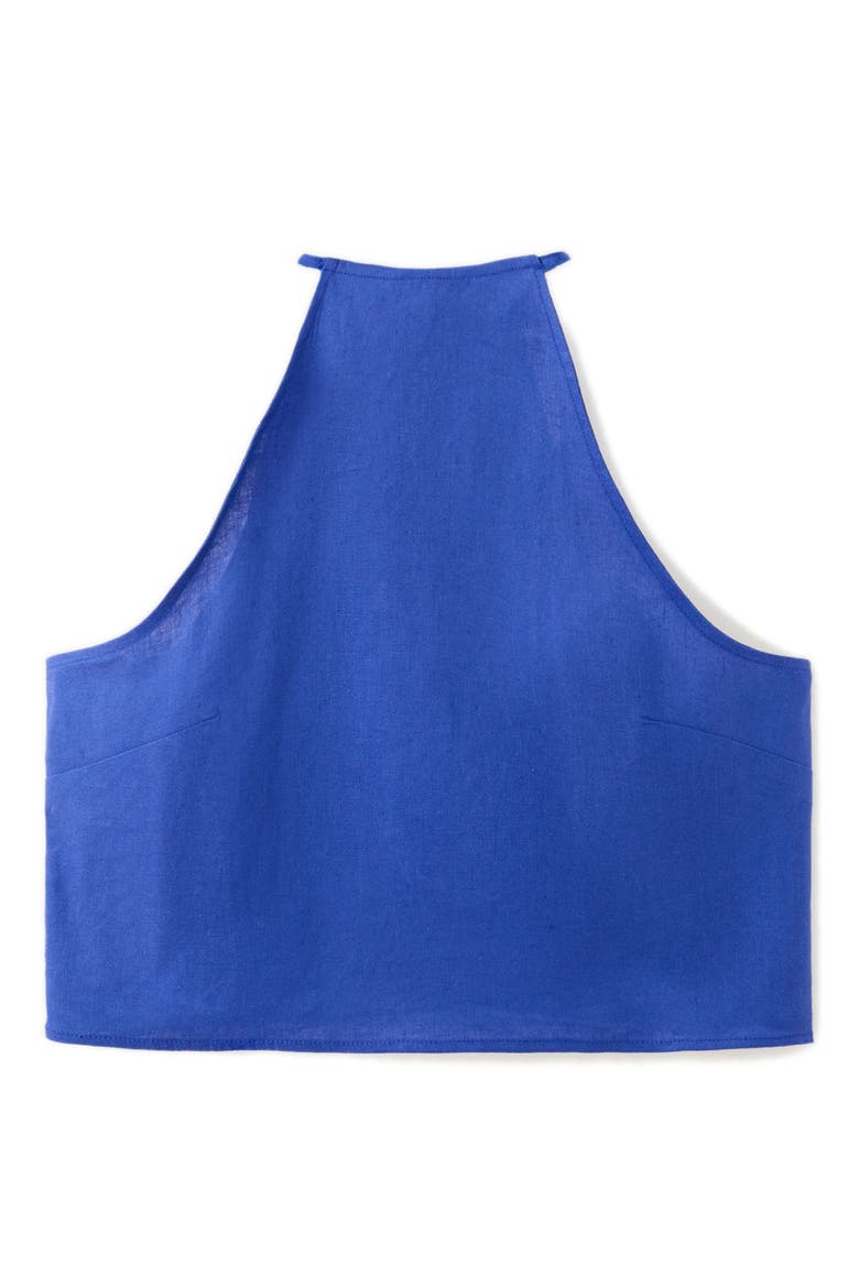 Sleeveless Linen Blend Top, Alternate, color, BLUE