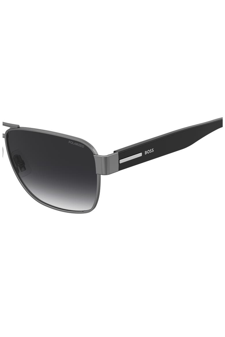 60mm Aviator Sunglasses, Alternate, color, BLACK DARK RUTHENIUM