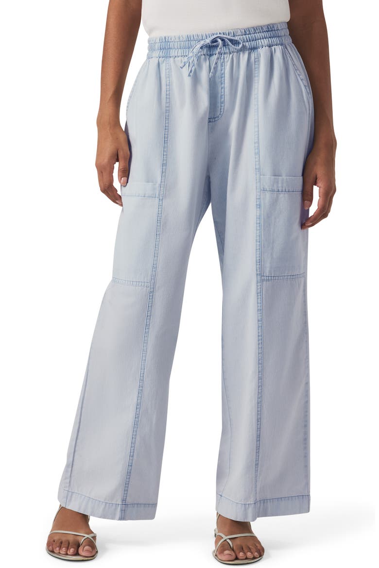 Indigo Stripe Wide Leg Pants, Main, color, WASHED INDIGO STRIPE