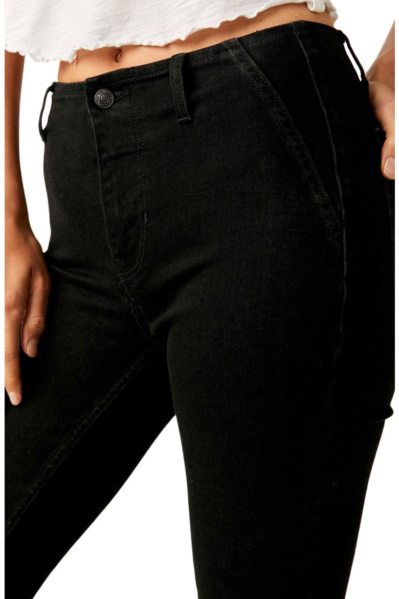 Level Up Side Slit Bootcut Jeans, Alternate, color, PITCH BLACK