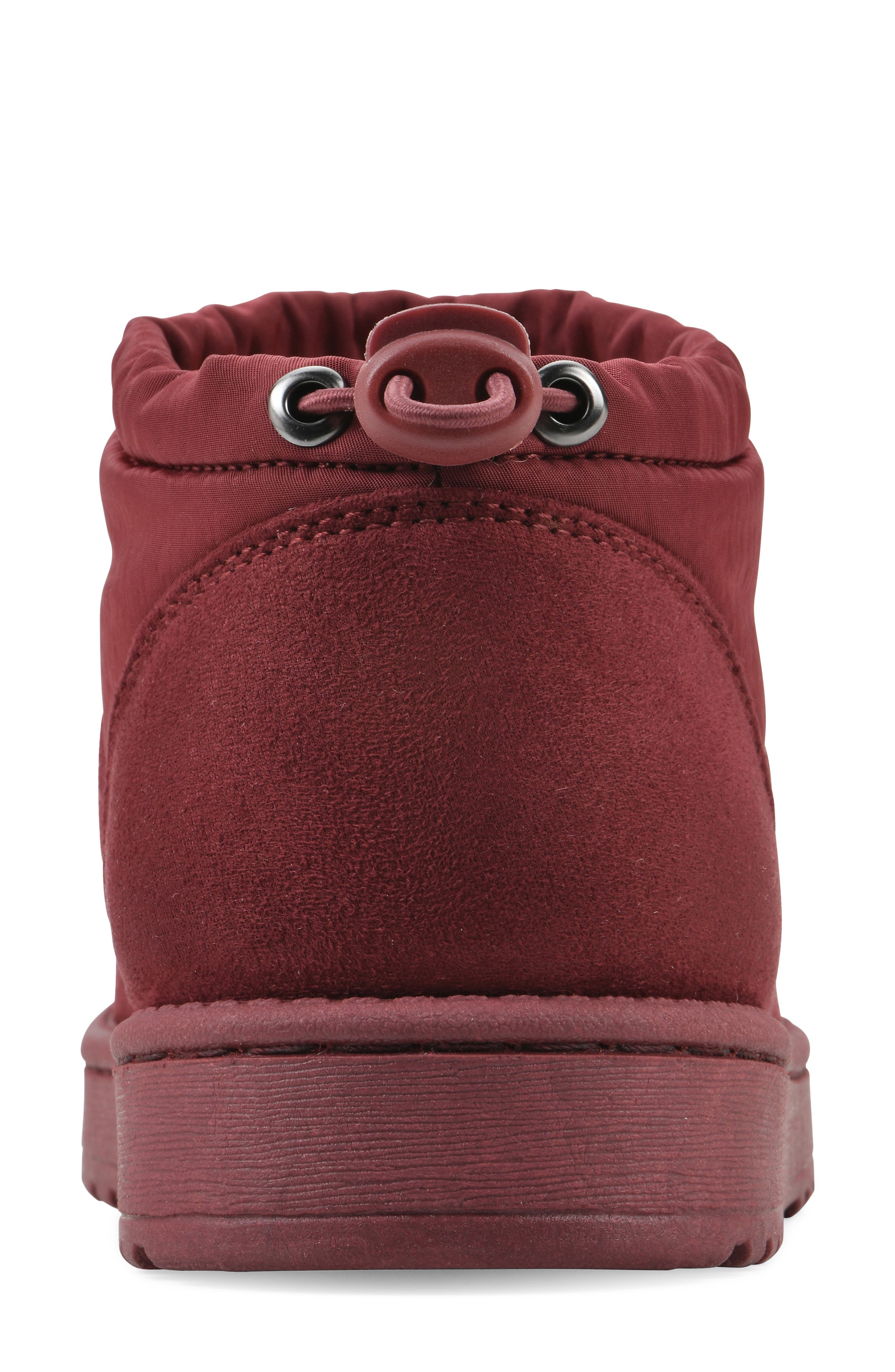 Idle Faux Fur Lined Bootie, Alternate, color, BURGUNDY/ FABRIC