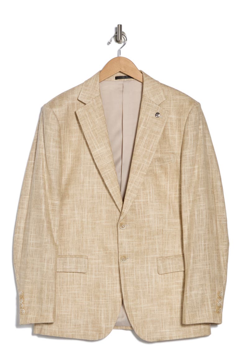 Slim Fit Wax Linen Blazer, Alternate, color, NATURAL