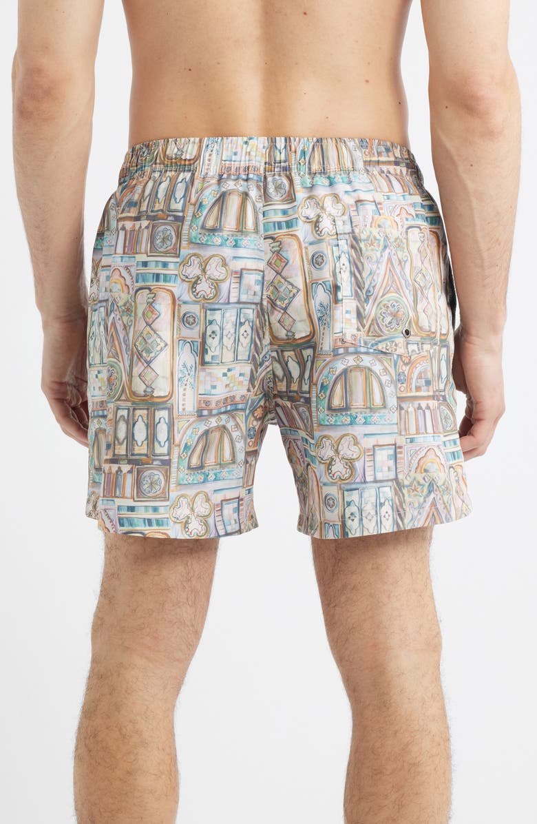 Boardies Printed Swim Trunks, Alternate, color, Beige Multi