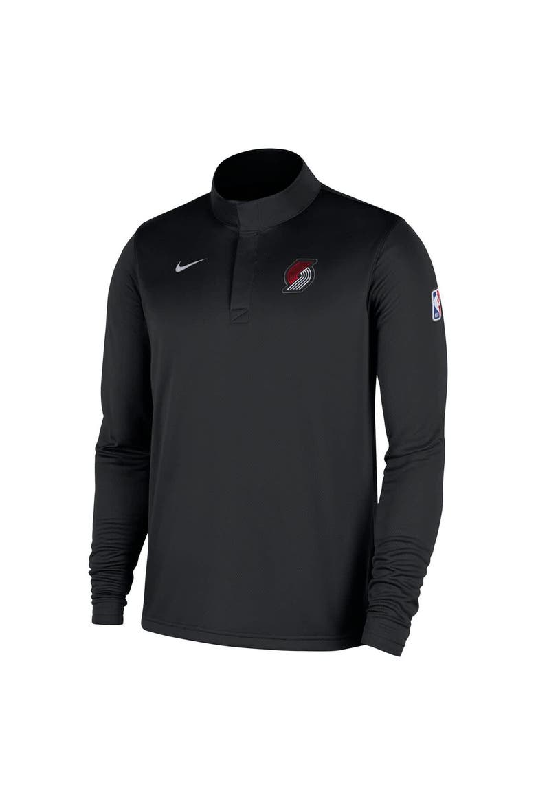 Men's Nike Black Portland Trail Blazers 2025/26 Authentic Coaches Quarter-Zip Pullover Jacket, Alternate, color, Black