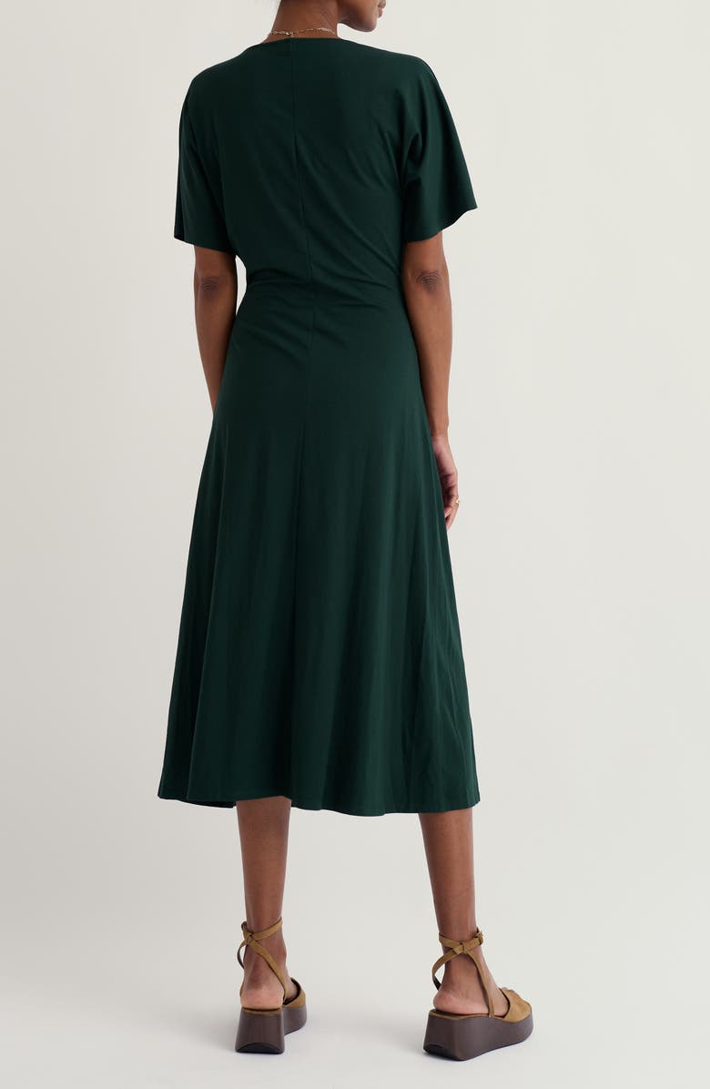 Seasalt Cornwall Water Mint Twist Front Organic Cotton Blend Midi Dress, Alternate, color, 