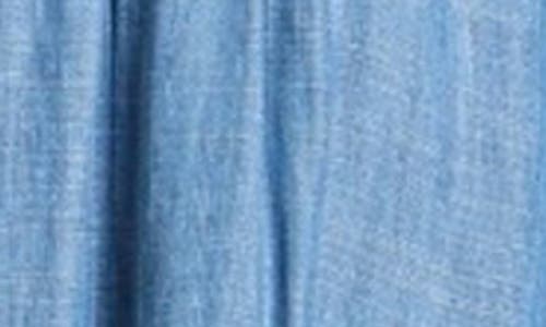 Apny Tiered Long Sleeve Dress In Medium Indigo