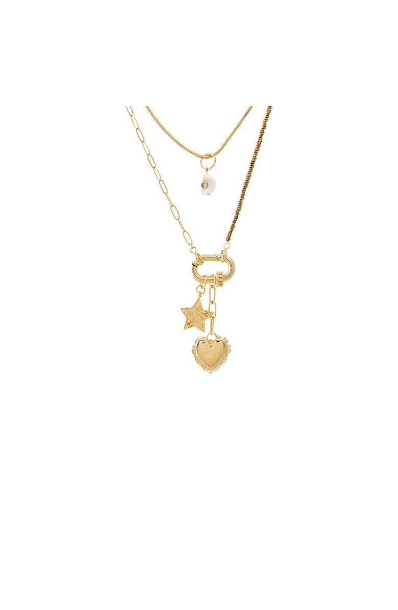 BY ADINA EDEN Layered Star & Heart Charm Necklace, Main, color, Gold
