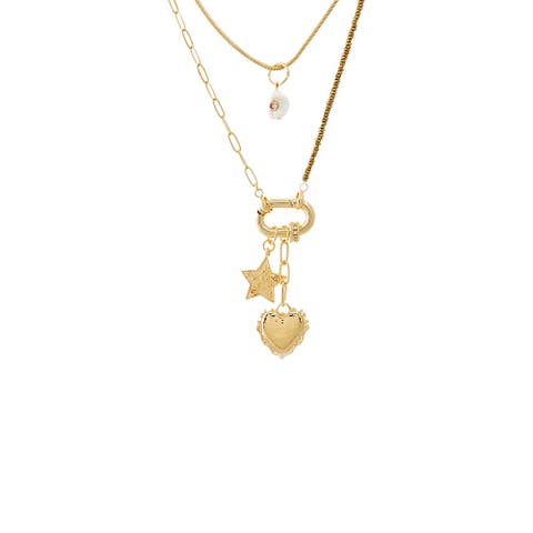 Layered Star & Heart Charm Necklace