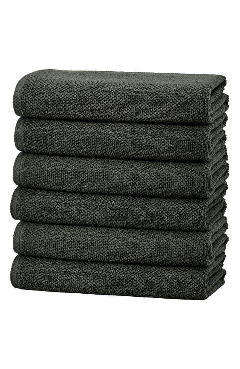 Cotton 6-Pack Textured Hand Towels