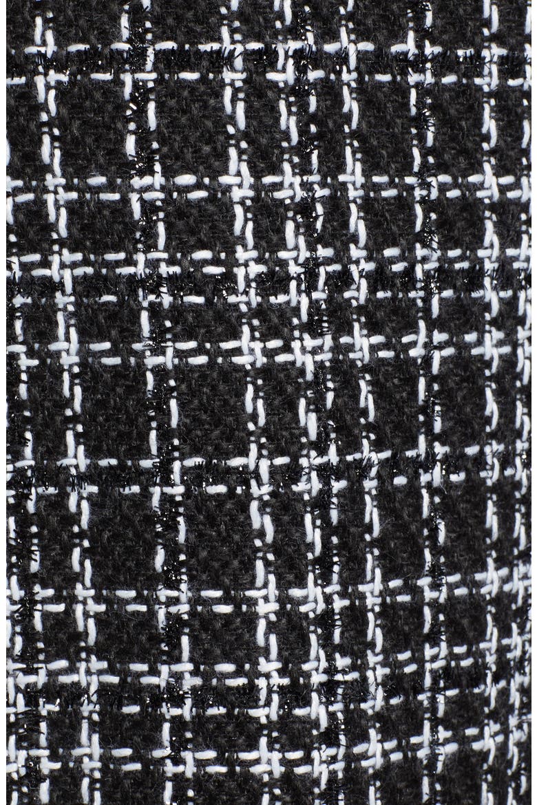 Plaid Tweed Pencil Skirt, Alternate, color, BLACK- WHITE TWEED