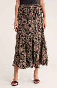 MAX STUDIO Georgette Godet Maxi Skirt