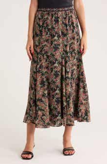 MAX STUDIO Georgette Godet Maxi Skirt