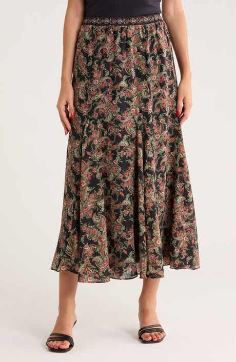 MAX STUDIO Georgette Godet Maxi Skirt
