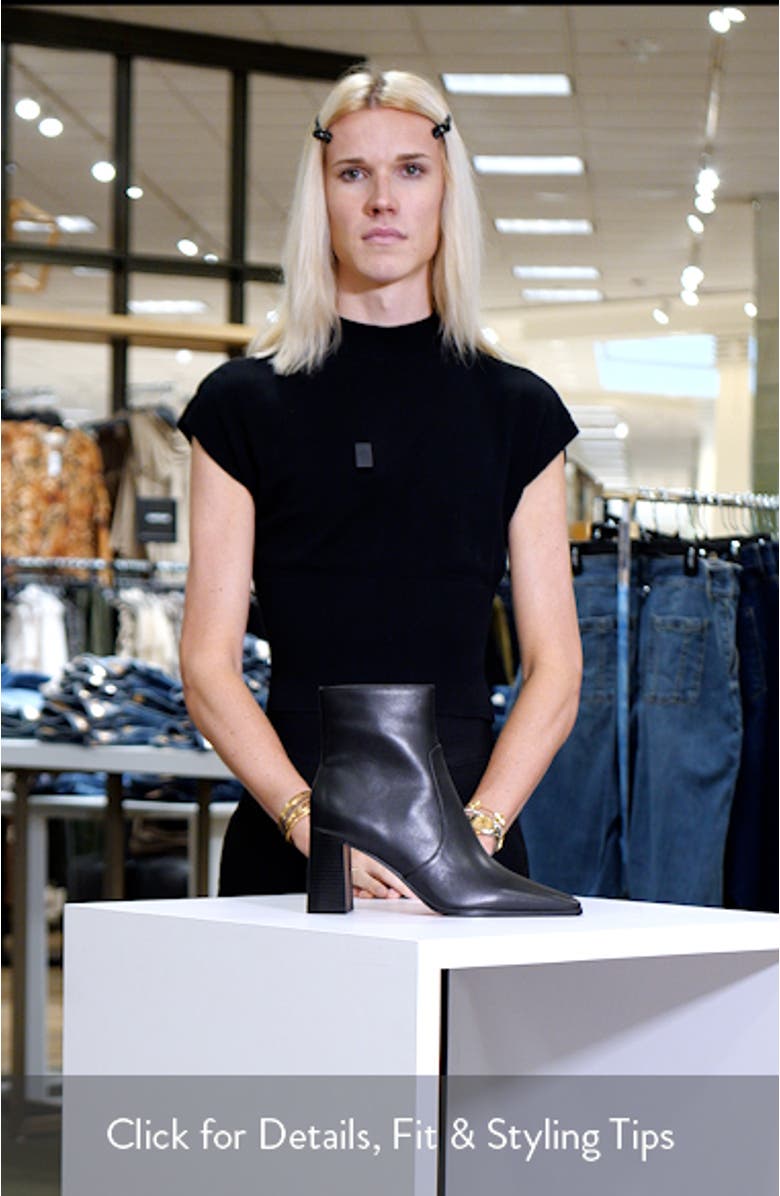 Block Heel Leather Bootie, sales video thumbnail