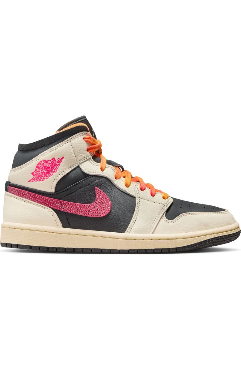 Jordan Air Jordan 1 Mid SE Basketball Sneaker, Alternate, color, Pale Ivory/ Racer Pink/ Black