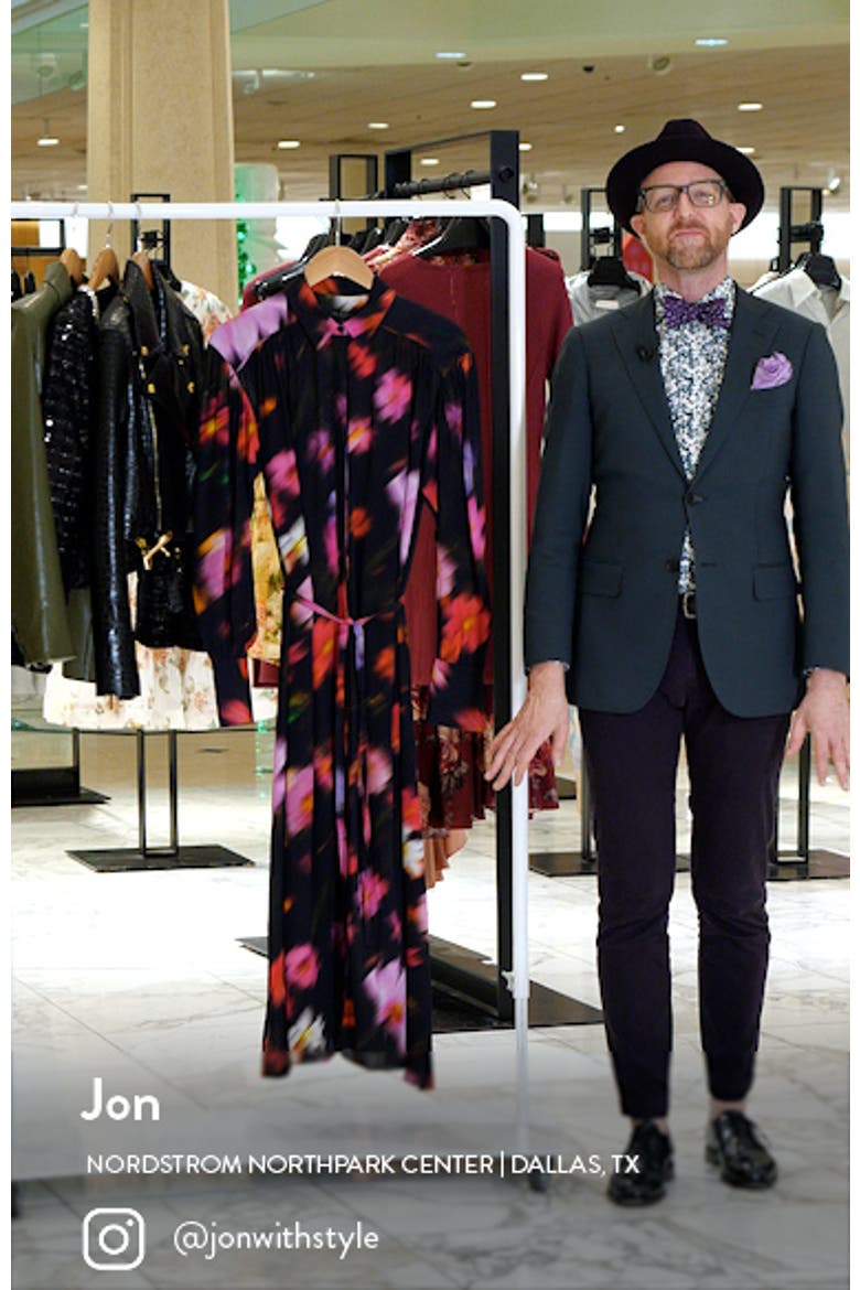 Aubrey Abstract Floral Long Sleeve Maxi Shirtdress video