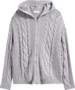 PacSun Dylan Cable Knit Zip-Up Hooded Sweater