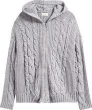 PacSun Dylan Cable Knit Zip-Up Hooded Sweater