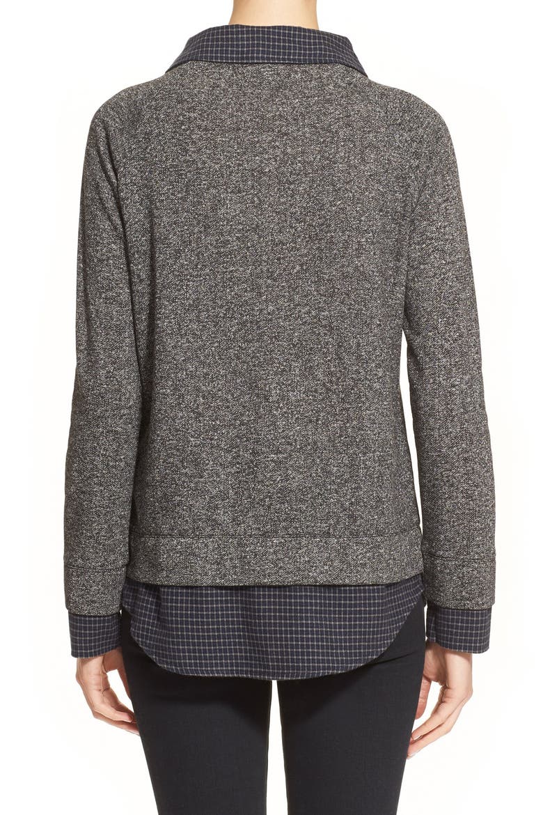 'Diadem' Layered Pullover, Alternate, color, CHARCOAL/ MIDNIGHT BLUE