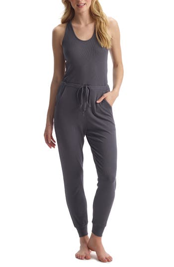 Commando Luxury Ribbed Stretch Cotton And Modal-blend Jumpsuit In Charcoal